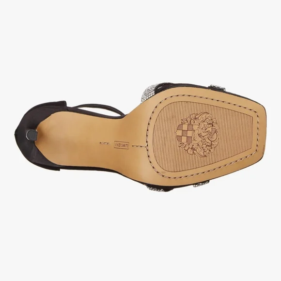 NEW Vince Camuto Kalvira2 Black Satin Stiletto Heeled Strappy Sandal 9 - Picture 5 of 9